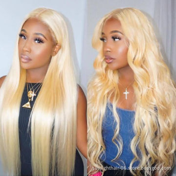 Sunlight hair wholesale price highlight613# 13*4lace front wig real Brazilian/Indian human hair straight/water/body wave/curly
